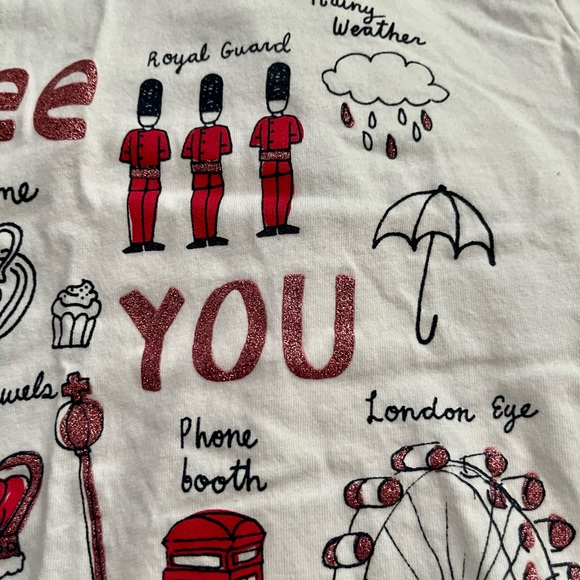 Oshkosh London tee, with red glitter size 8 - Picture 3 of 7